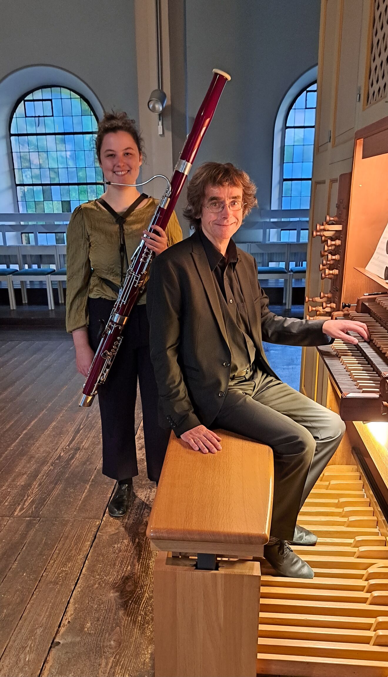 Paula und Christian Richter mit Fagott und Orgel