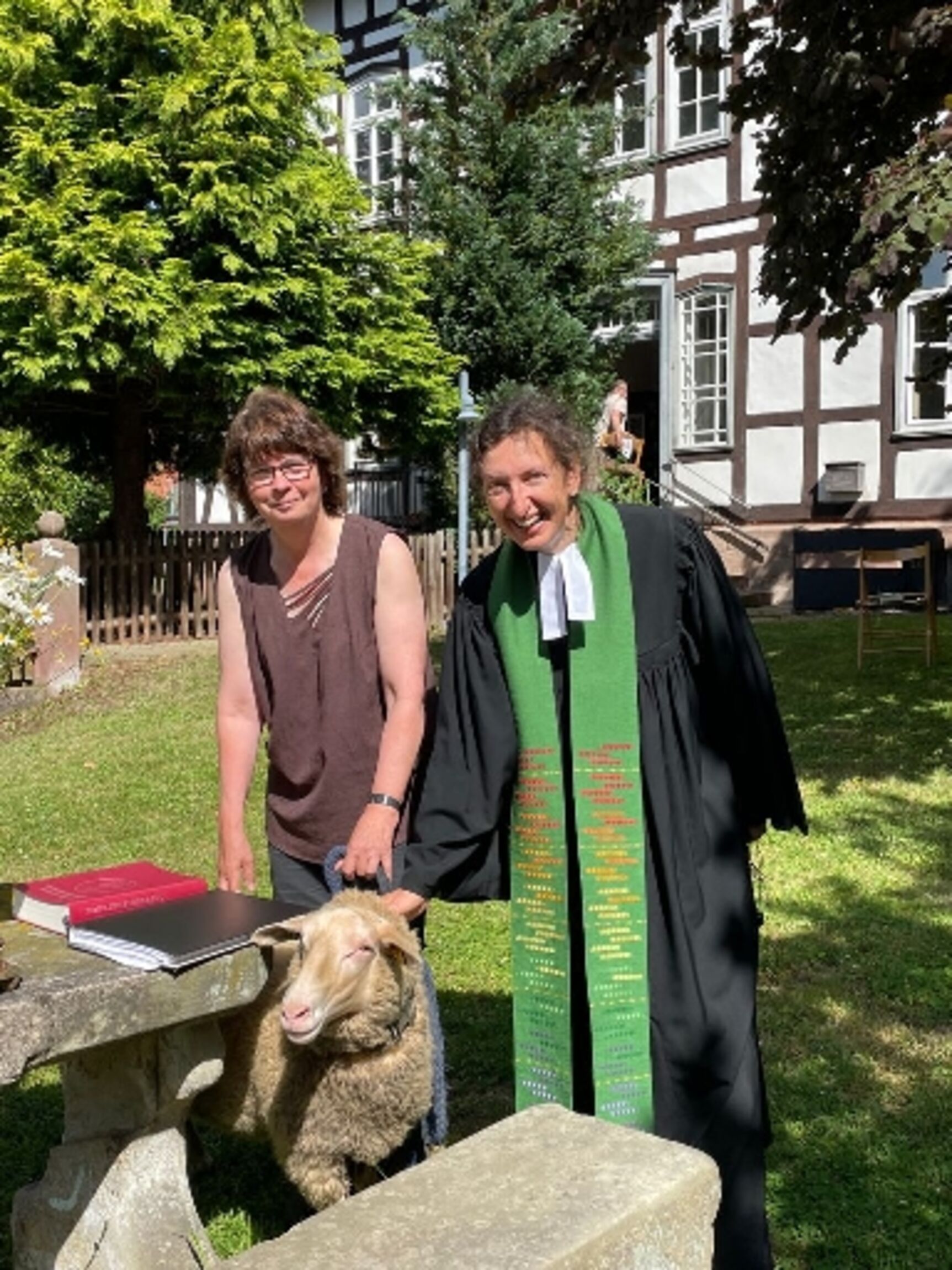 Ein Schaf beim Gottesdienst