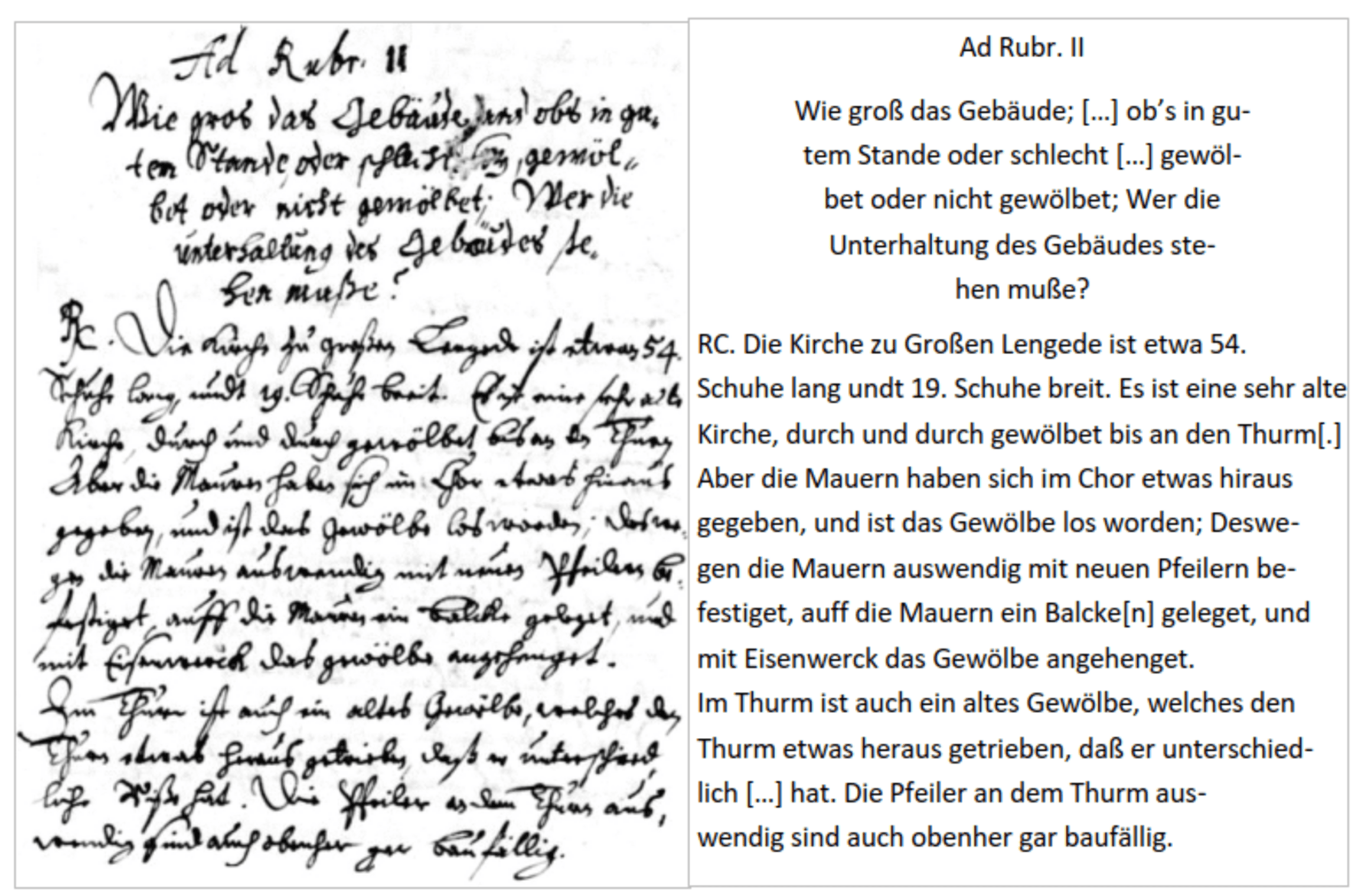 Auszug aus der Akte von 1670 (Foto: H. Meenken)