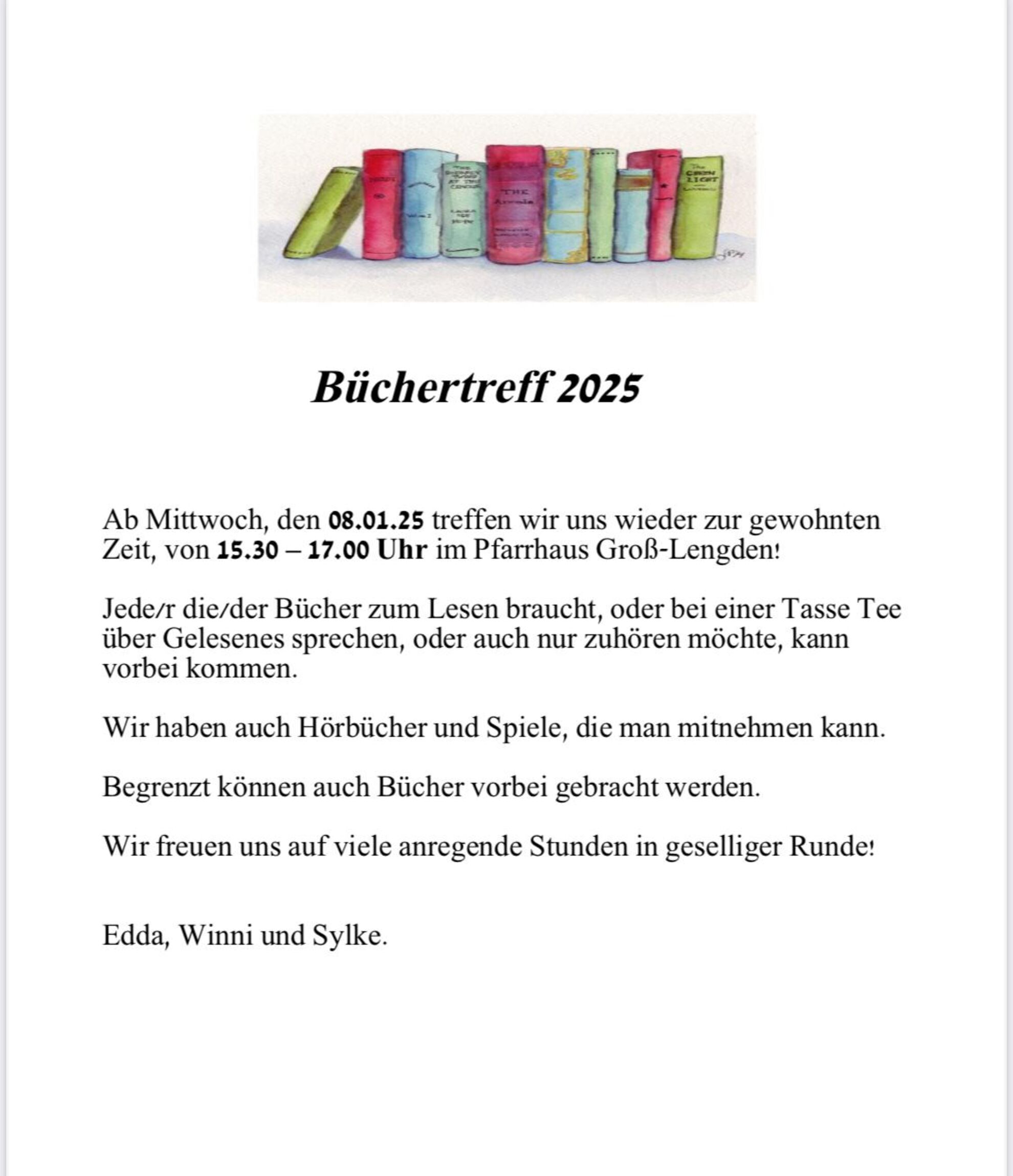 Immer Mittwochs (Entwurf: E. Baier)