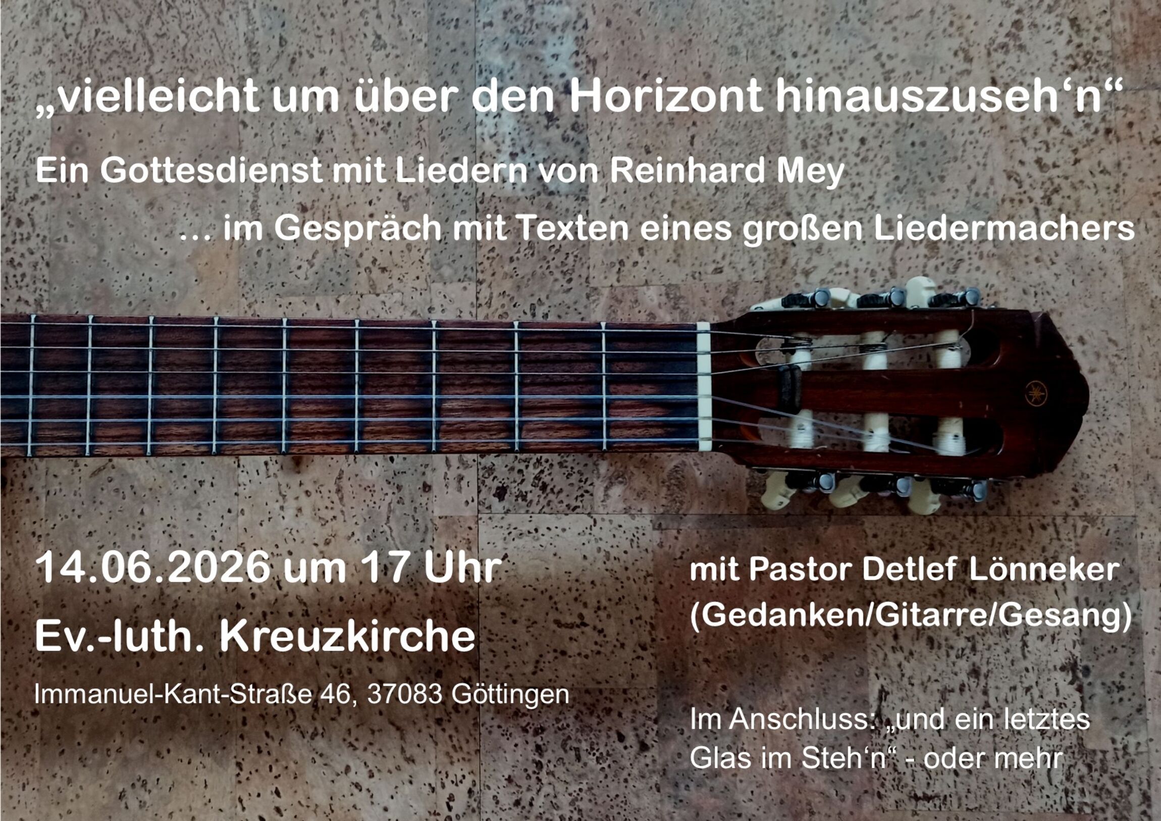 Gottesdienst mit Liedern von Reinhard Mey (Entworf: D. Lönneker)