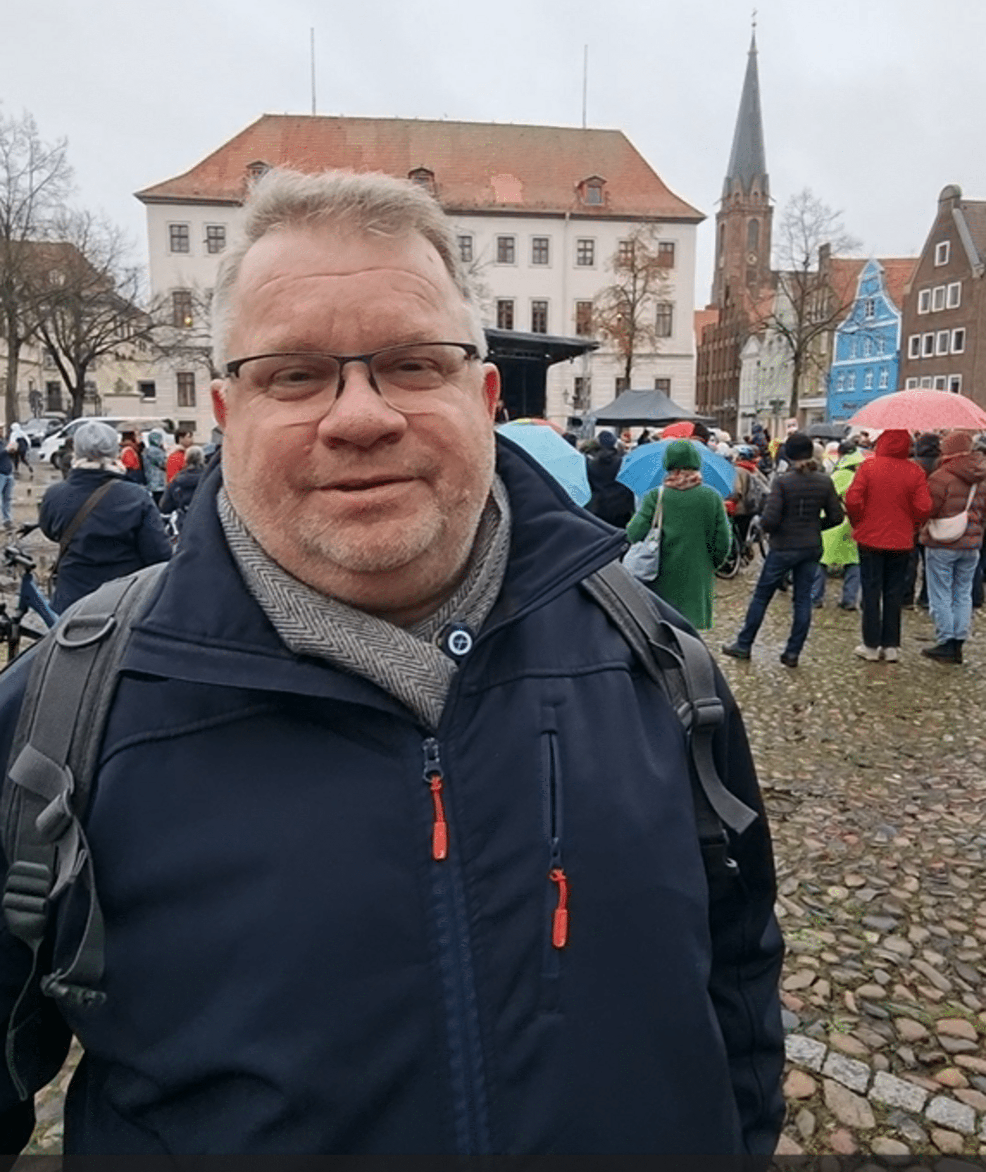 Gunnar Jahn-Bettex, Pastor in St. Michaelis, beim Klimastreik in Lüneburg