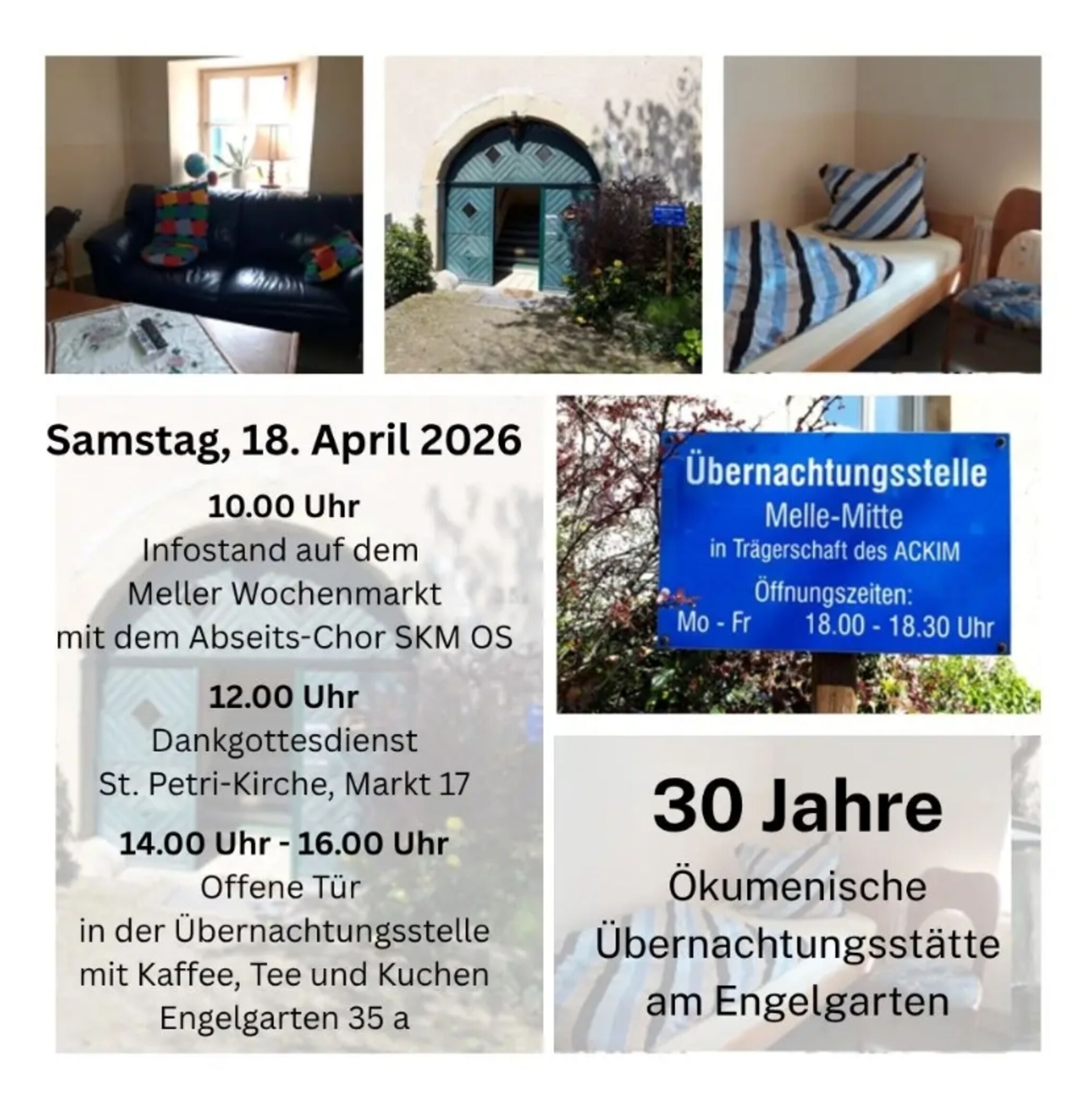 Flyer 30 Jahre Übernachtungsstelle Melle