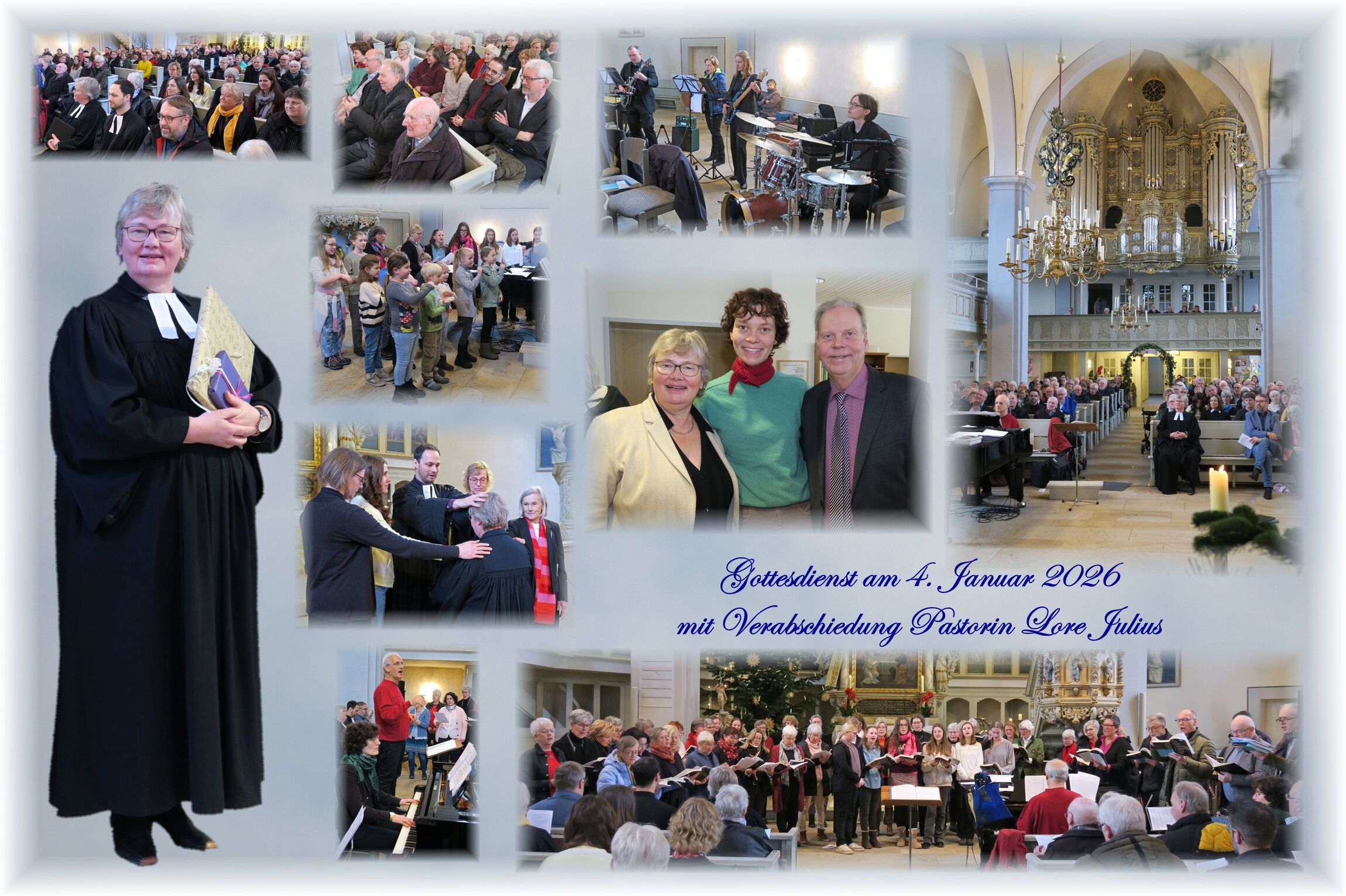 Collage Verabschiedung Pastorin Lore Julius 04.01.2026