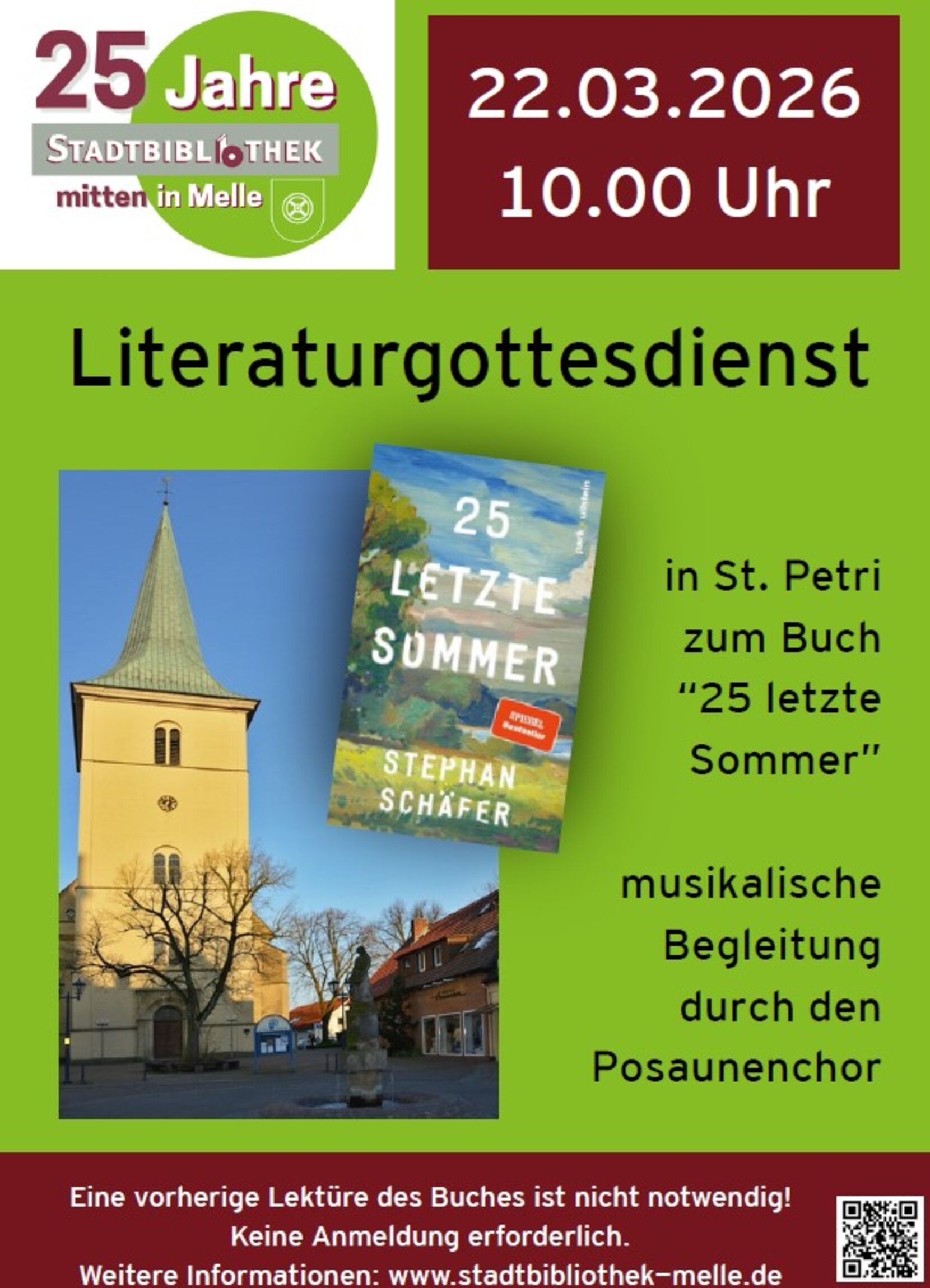 Plakat Literaturgottesdienst am 22.03.2026