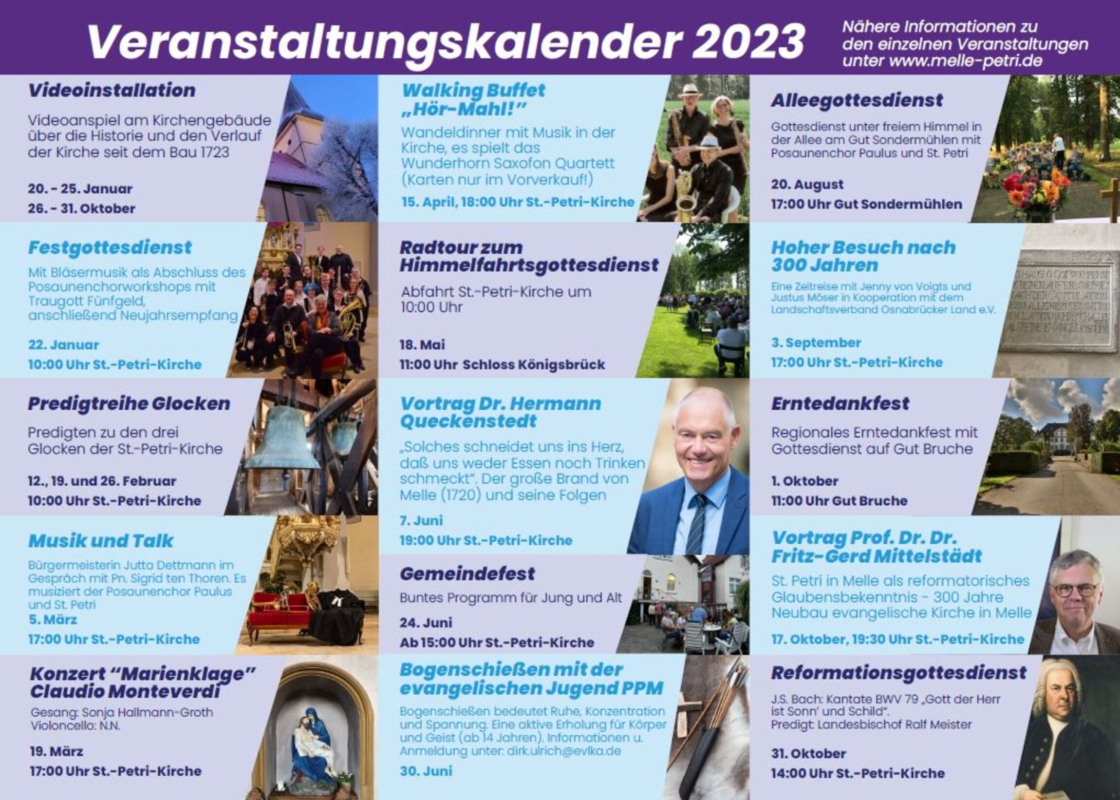 Veranstaltungsflyer 300 Jahre St.-Petri-Kirche Innenseite