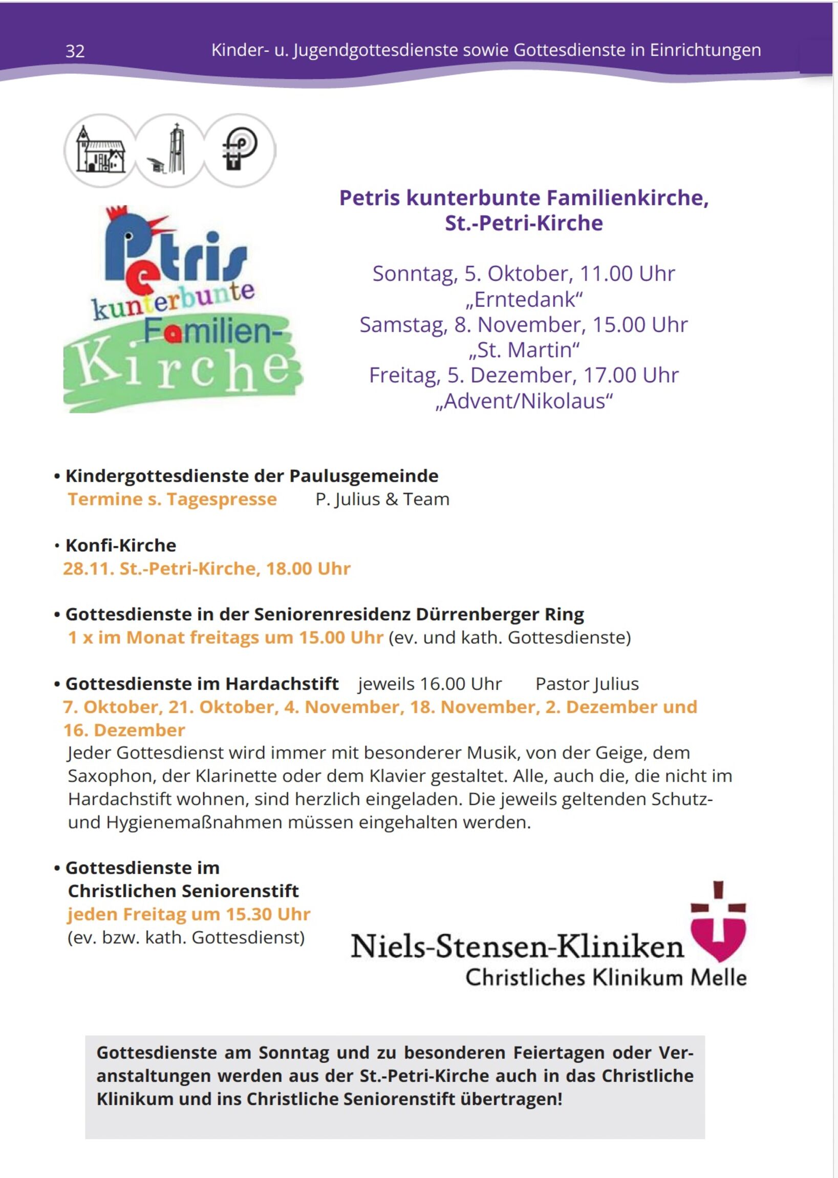 Gottesdienste Einrichtungen