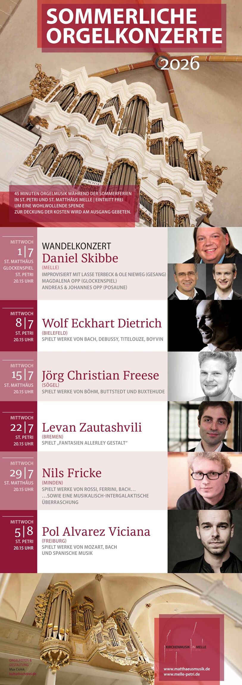 Sommerliche Orgelkonzerte 2026