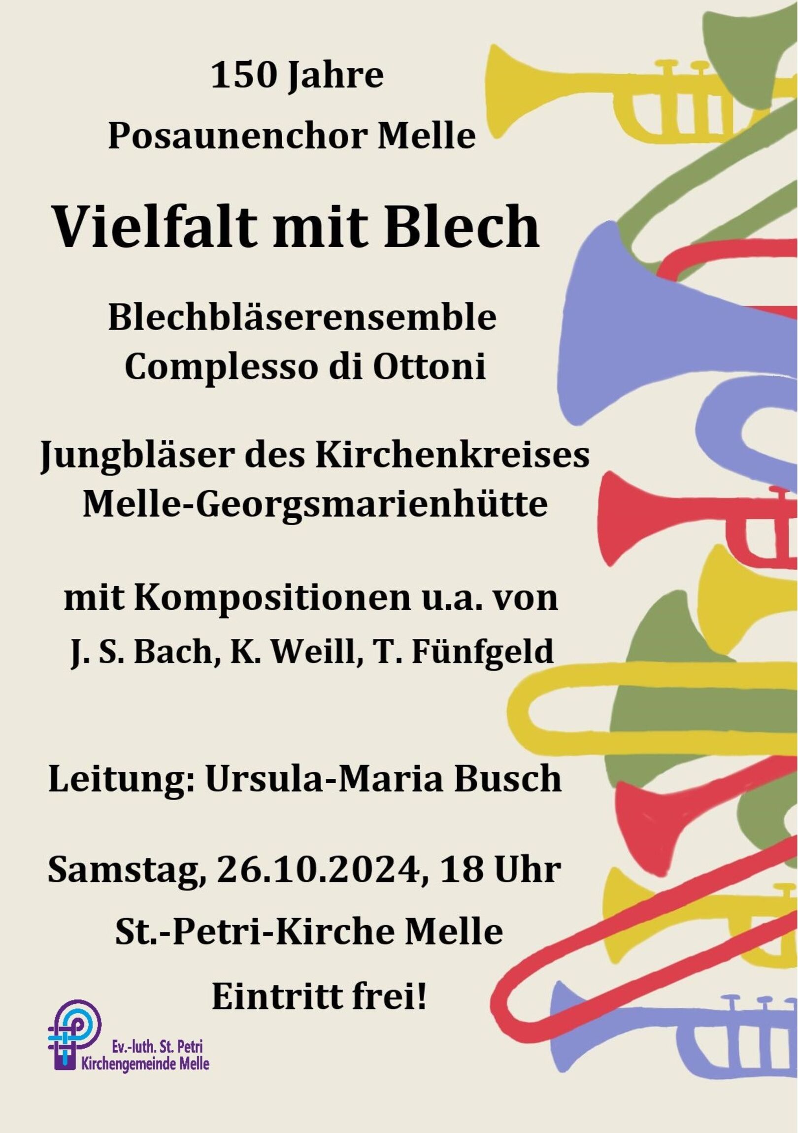 Plakat Konzert Vielfalt mit Blech Jungbläser mit Complesso di Ottoni 2024