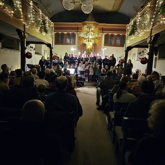 Alle Chöre und Streicher zum Auftakt gemeinsam (Foto: L. Heinke)