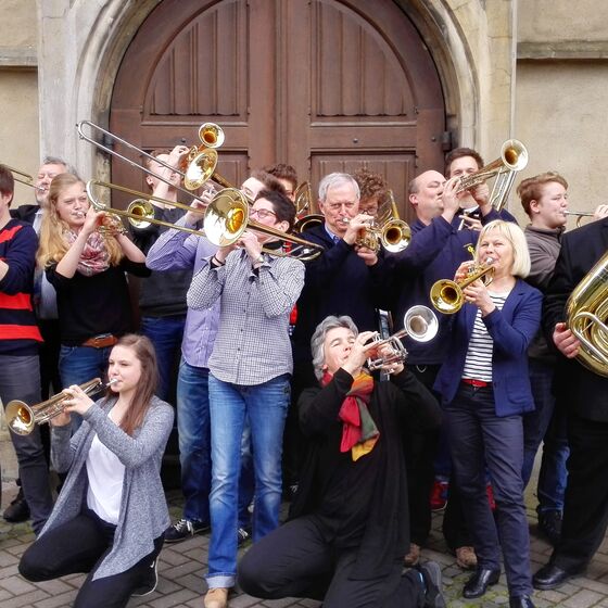 Posaunenchor Melle 2015 vor der Kirche