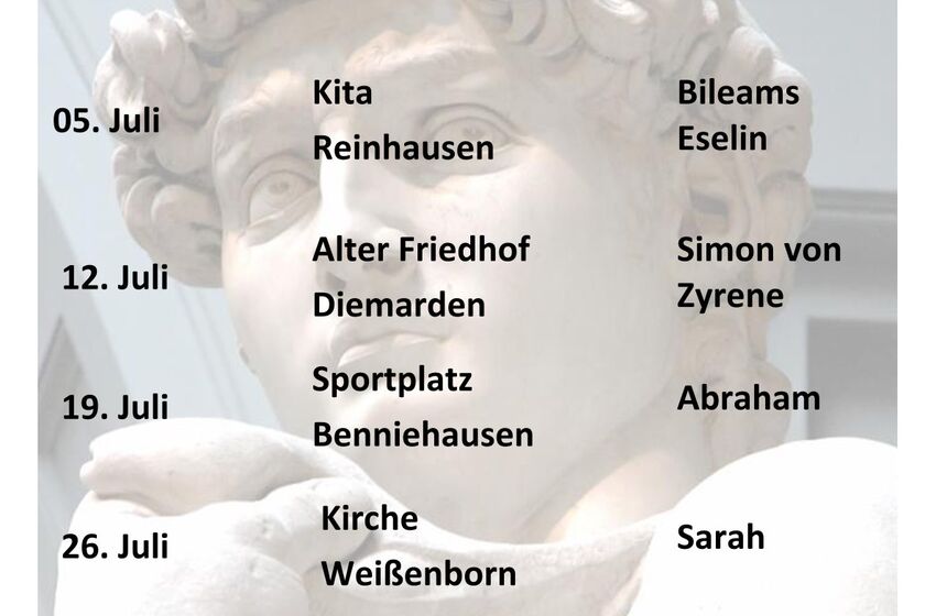 Einladung zu den Sommergottesdiensten - Themenreihe "Charakterköpfe" Entwurf: I. Raupach